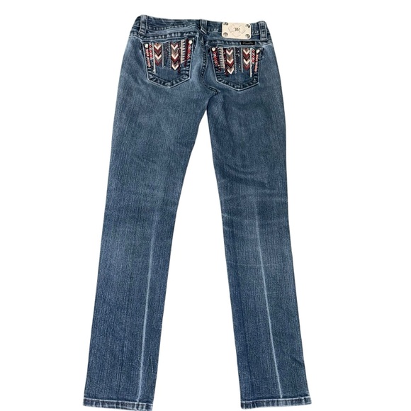 Miss Me Denim - 📌Miss Me Easy Skinny Jeans Size 27 Mid Rise Embellished Pocket Stretch